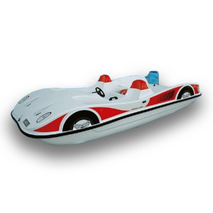 new design Sports Car pedal boat for water park amusement car shaped pedal boat with slide for sale