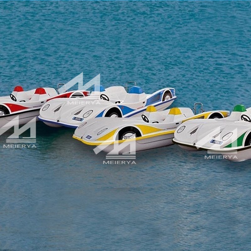 new design Sports Car pedal boat for water park amusement car shaped pedal boat with slide for sale