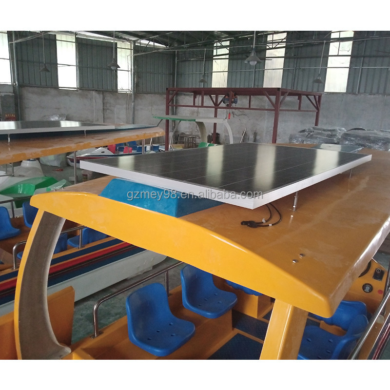 Solar electric boat for 6 person fiberglass boat factory direct environmentally friendly solar boat for water park