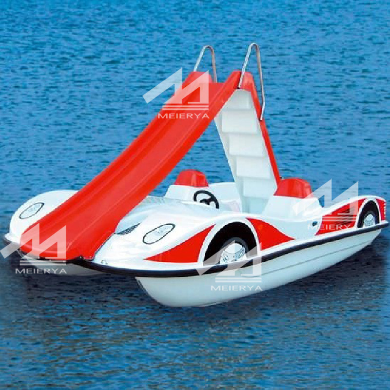 new design Sports Car pedal boat for water park amusement car shaped pedal boat with slide for sale