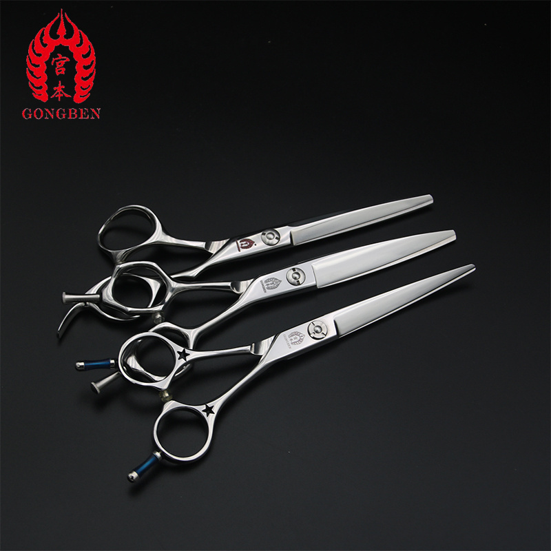 GONG BEN Wholesale High Quality Professional Sharp Japanese 440c Alloy Barber Cutting Hair Scissors for removable blades