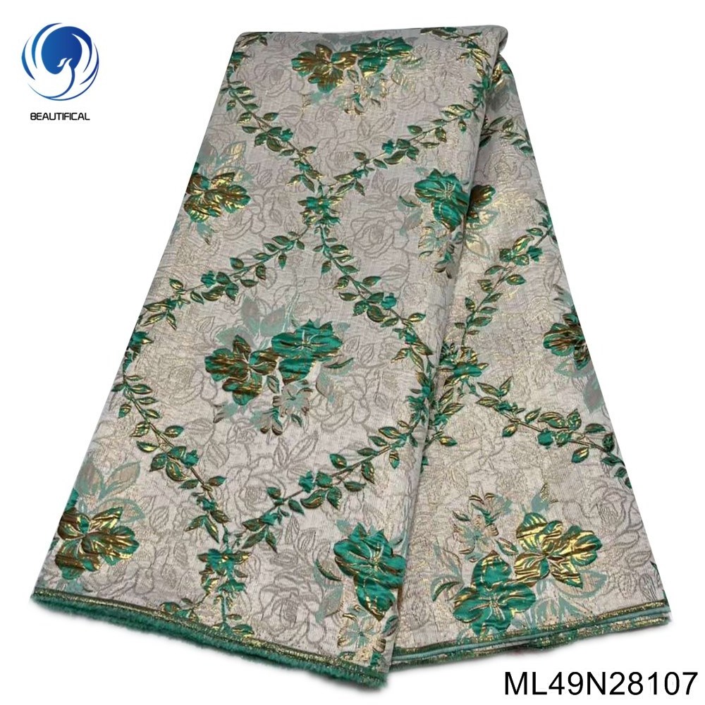 Beautifical brocade fabrics for dresses 2022 latest african wedding bridal jacquard fabric ML49N281