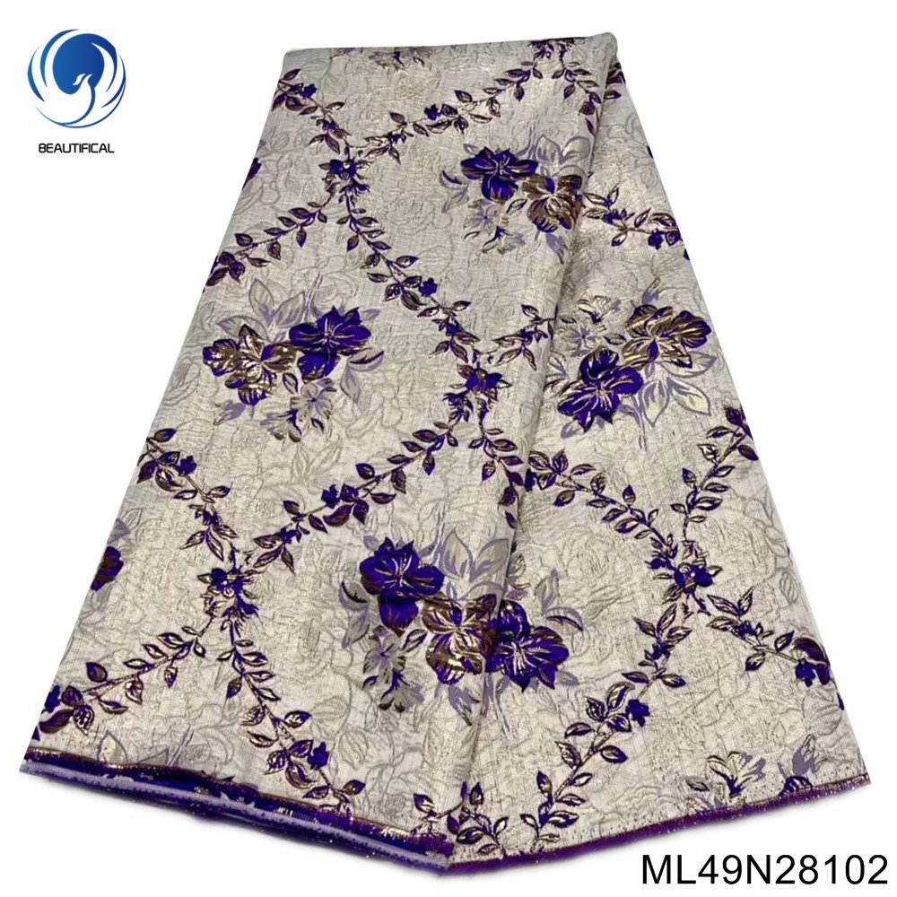 Beautifical brocade fabrics for dresses 2022 latest african wedding bridal jacquard fabric ML49N281