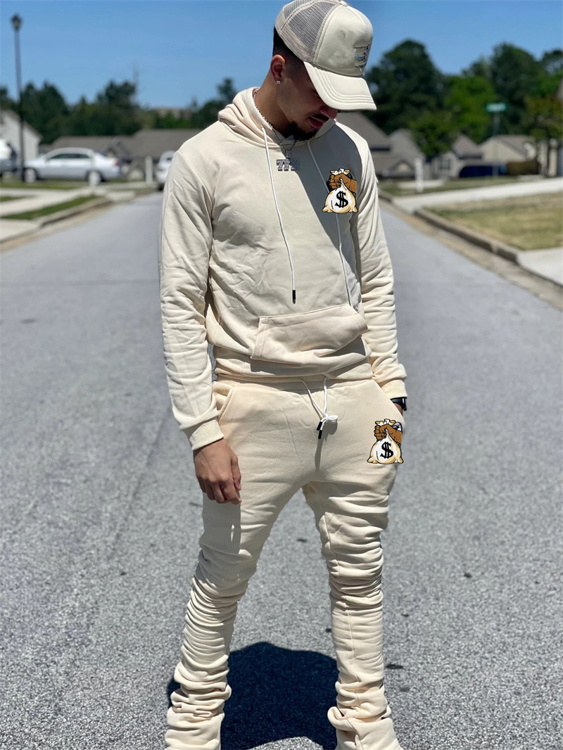 Custom Stacked Joggers Set Unisex SweatSuits Women and Men Custom Stacked Jogger Set  Stacked Pants Sweatsuit tracksuit for men