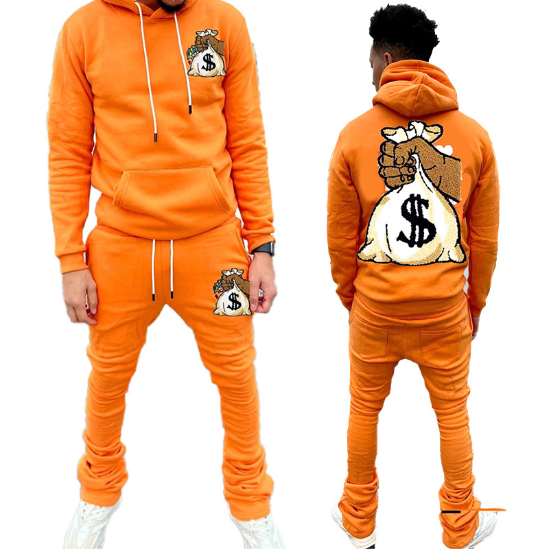 Custom Stacked Joggers Set Unisex SweatSuits Women and Men Custom Stacked Jogger Set  Stacked Pants Sweatsuit tracksuit for men