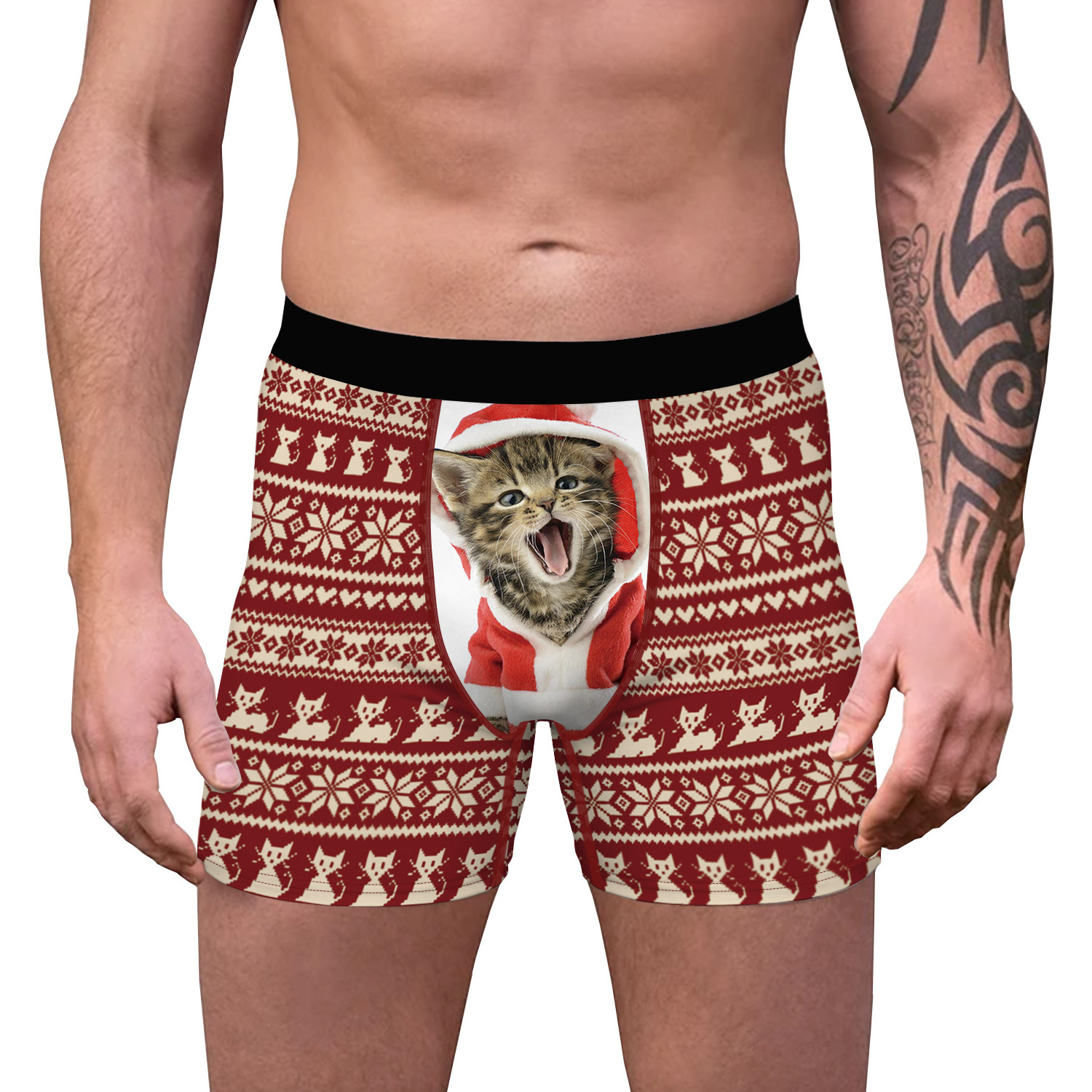 Christmas Nighty Ssexy Underwear Men Boys Teen Cute Boxer Brief Slip