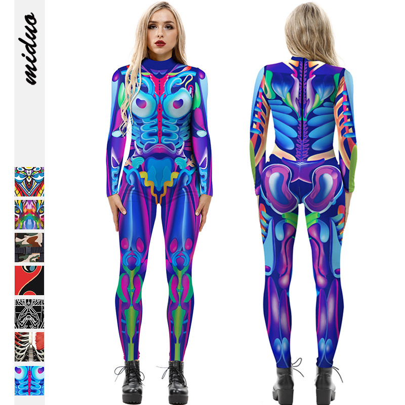 New arrivals stylish Halloween sexy cosplay costume adult fish scales women long sleeve bodysuits