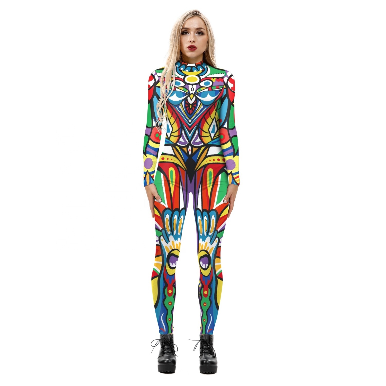 New arrivals stylish Halloween sexy cosplay costume adult fish scales women long sleeve bodysuits