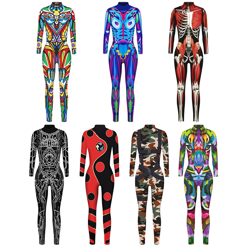 New arrivals stylish Halloween sexy cosplay costume adult fish scales women long sleeve bodysuits