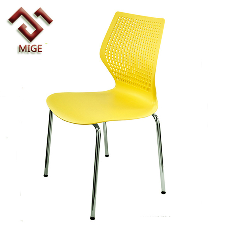 Metal Legs plastic chair with steel frame