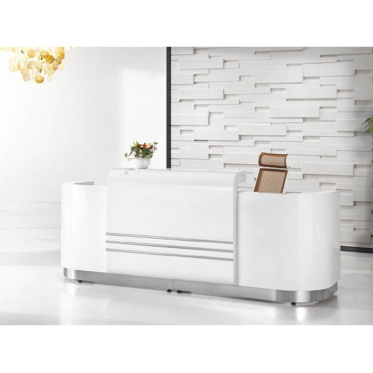 Modern custom logo led diamond acrylic hotel dental clinic reception desk