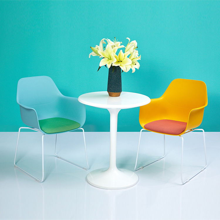 Orange blue white green colorful garden dinning plastic chair for restaurant