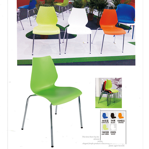 Metal Legs orange blue black white green plastic school chair