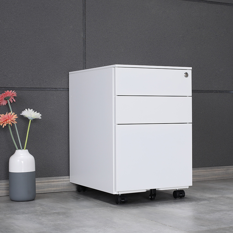 Low Price Modern 3 Drawer Steel Office Furniture Use Metal Movable Office File Storage Pedestal Cabinet