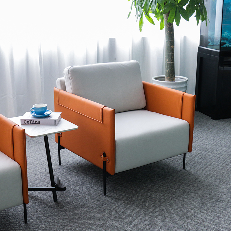 Modern office lobby hotel furniture sofa seater lounge armchair leisure single leather sofa chair