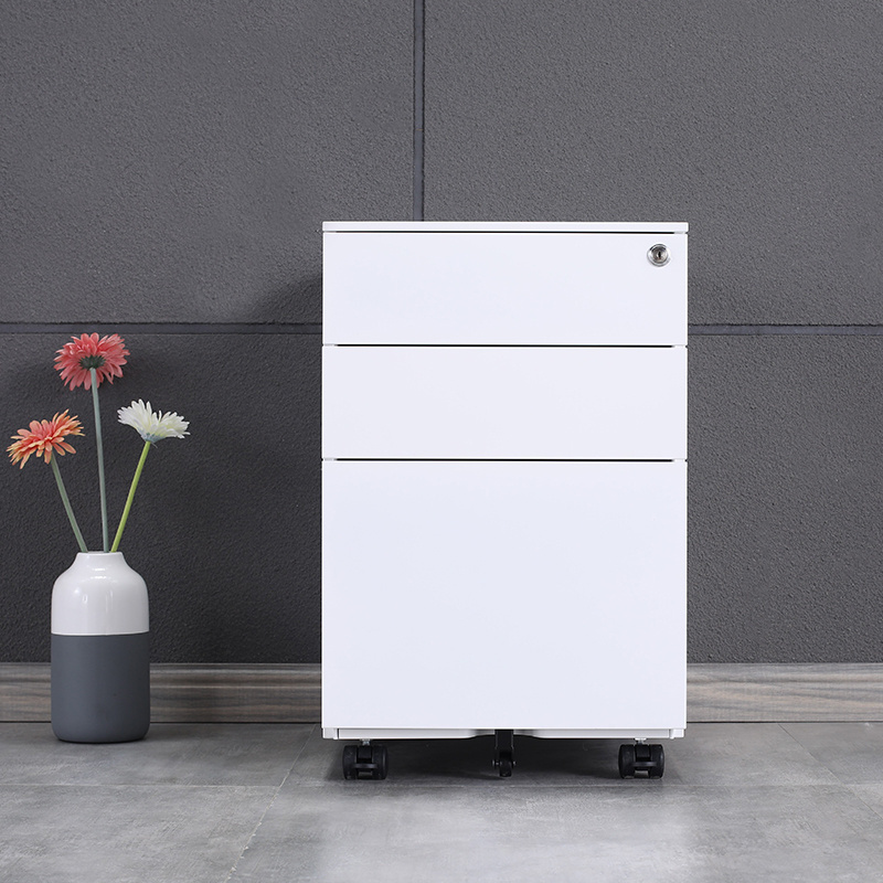 Low Price Modern 3 Drawer Steel Office Furniture Use Metal Movable Office File Storage Pedestal Cabinet