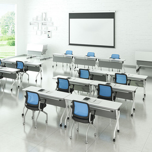 Modern White Modular Office Folding Meeting Training Room Table Desk Foldable Training Tables And Chairs