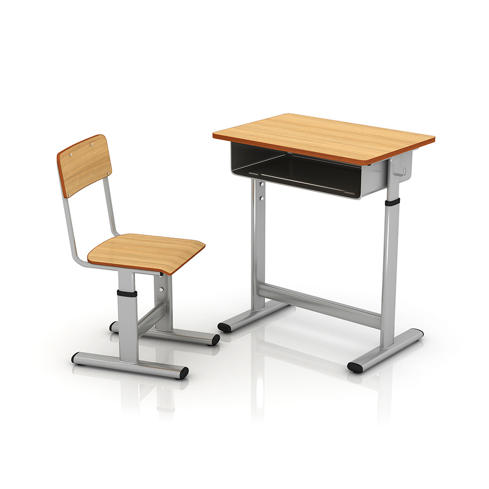 High Quality School Furniture Used Wooden Desk Chair Classroom Single School Set Desk And Chair