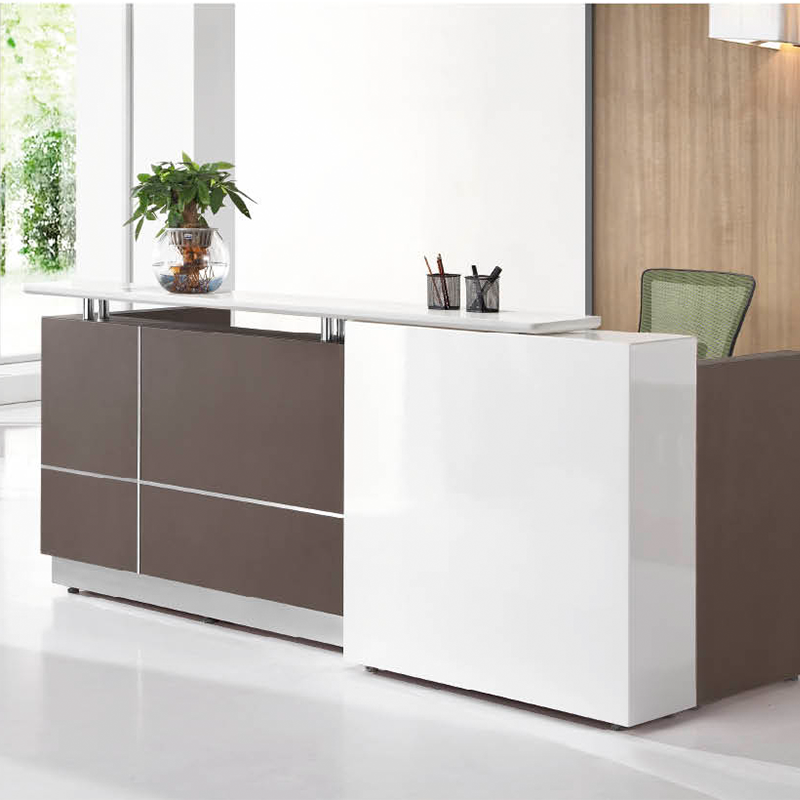 China Supply White Modern Wooden Reception Desks Counter Office Hotel Spa Beauty Salon circular Panel Reception Desks