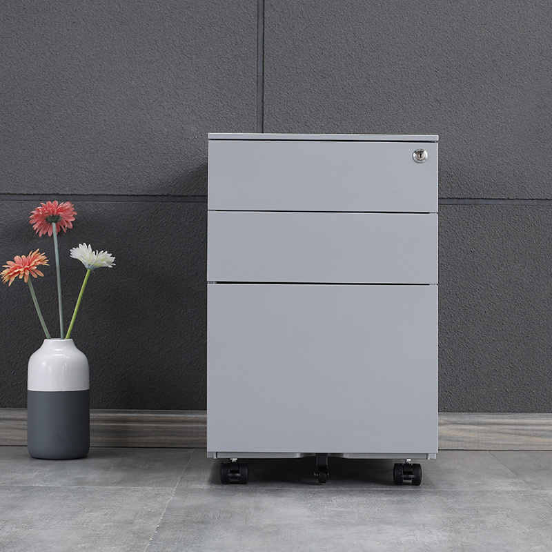 Low Price Modern 3 Drawer Steel Office Furniture Use Metal Movable Office File Storage Pedestal Cabinet