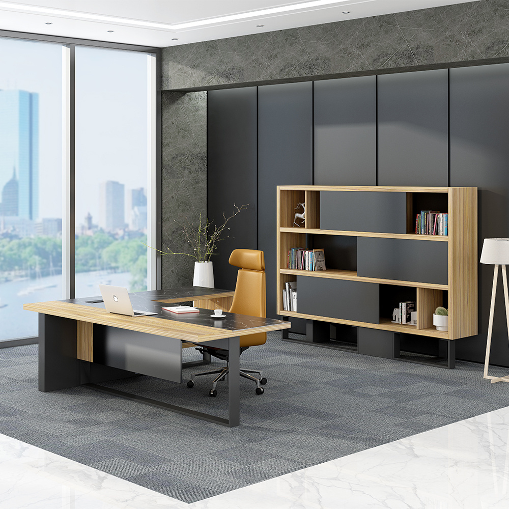 Modern Custom Fashionable luxury wooden office furniture l shaped executive office desk