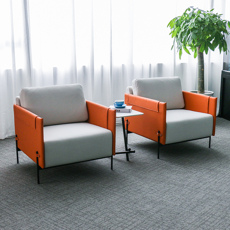 Modern office lobby hotel furniture sofa seater lounge armchair leisure single leather sofa chair