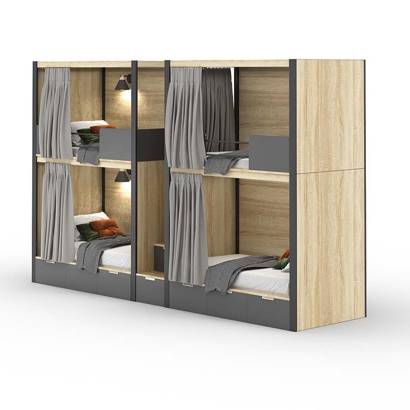 Soundproof Capsule Double Bed Sleep Pod Hotel Bunk Beds Sleeping Pod Smart Capsule Sleepbox Bed