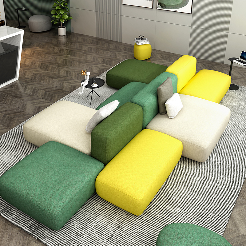 Public Reception Waiting Lounge Sofa Office Furniture Business Square Modular Combination Office Sofa