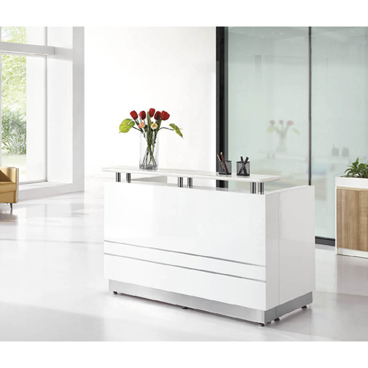 Modern custom logo led diamond acrylic hotel dental clinic reception desk