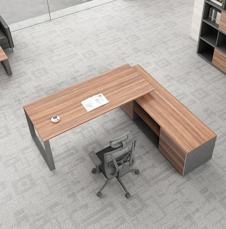 Modern director office table cheap I shape wooden ceo boss luxury office furniture l shape executive desk