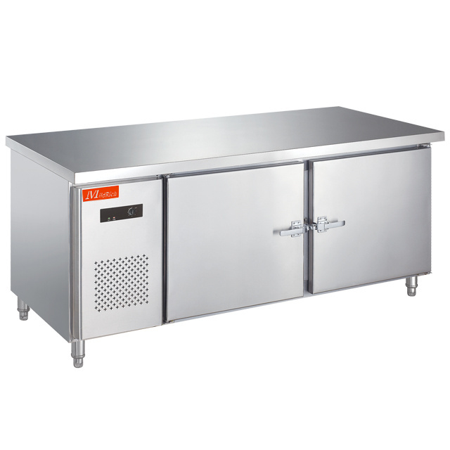 Stainless Steel Kitchen Equipment 1.8M Worktable Kitchen Freezer / Double Temperature Fridge