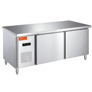 Stainless Steel Kitchen Equipment 1.8M Worktable Kitchen Freezer / Double Temperature Fridge