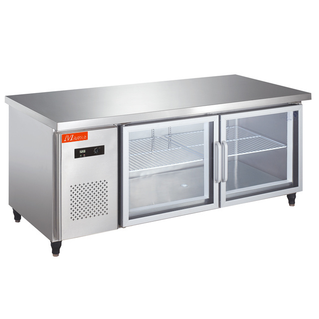 Stainless Steel Kitchen Equipment 1.8M Worktable Kitchen Freezer / Double Temperature Fridge