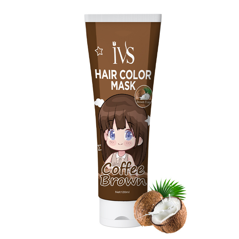 IVS Temporary Natural Herbal Argan Speedy Coffee Brown Hair Color Shampoo Diy Hair Dyes Mask