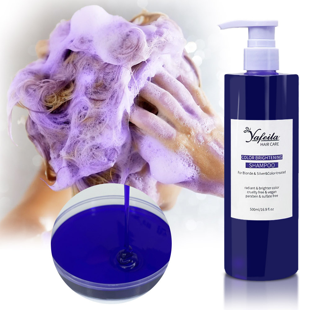 Private Label Organic Moisturizing Purple Shampoo Anti Brass Remove Yellow Hair Toning Shampoo  for Blonde Color-treated Hair