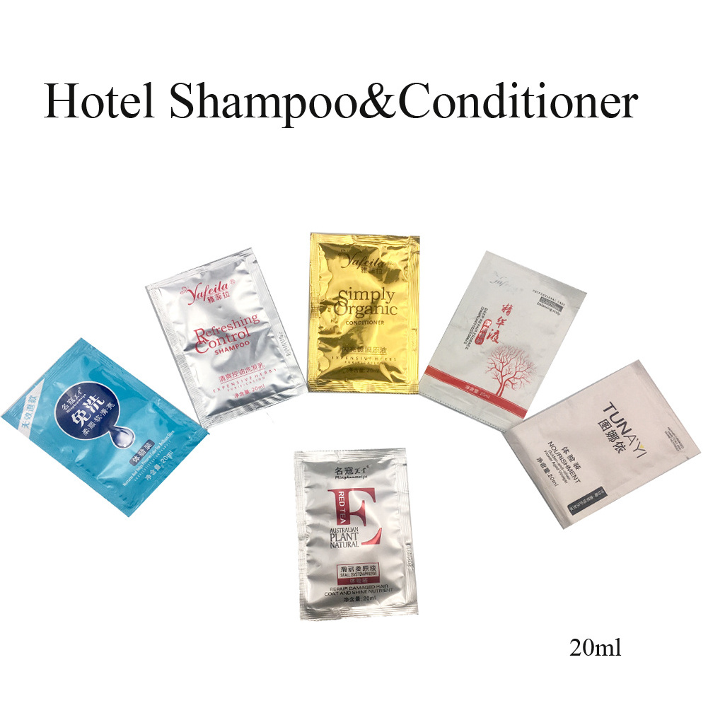 Small Pack Shampoo Travel Size Moisturizing Shampoo and Conditioner for Hotel Daily Single Use Packets