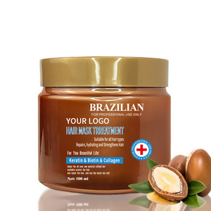 OEM Factory Price Brazilian Keratin and Collagen Smoothing Repair Hair Mask, With Essential Oil and Vitamin E Deep Treatment