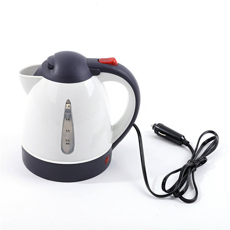 Portable Car Electric Kettle, Road Trip Travel Cigarette Lighter DC12V/24V Heated Water Tea Coffee Kettle Auto Shut Off 1000ml/