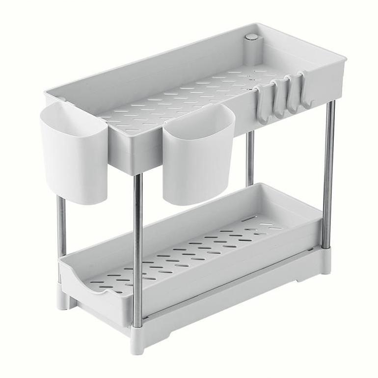 Under Sink Organizers and, Storage for Kitchen Multi-Purpose 2 Tier Bathroom Sink Organizer Under Cabinet with Hook/