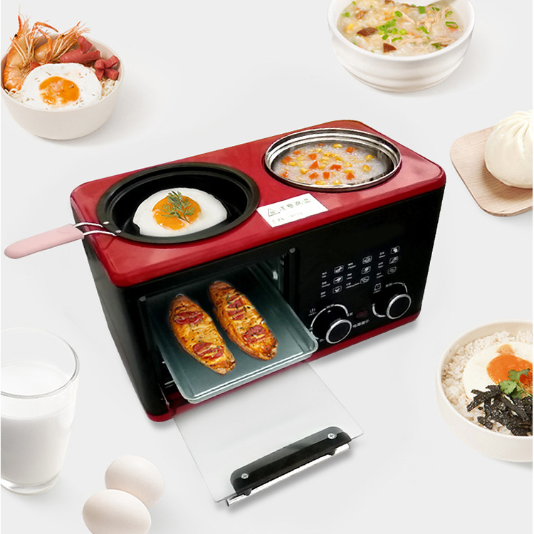 Hot Sale High Effciency, Home Fried Eggs 4 In 1 Breakfast Maker With Toast Oven Frying Pan Boiling Pot/