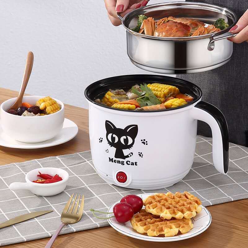 Electric Cooker Household Multi, Function Electric Rice Cooker Mini Hot Pot Stainless Steel Inner Multi Cooker/