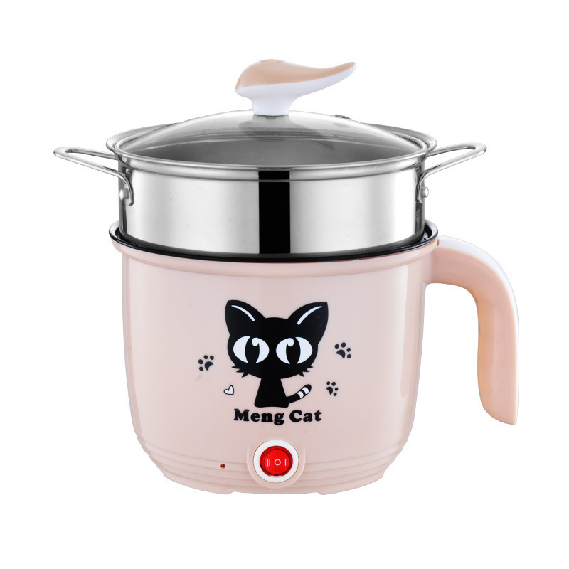 Mini Small Power Electric, Cooker Student Dormitory Boiled Pot Stainless Steel 1.8L Timer Function Rice Cooker Electric Hot Pot/