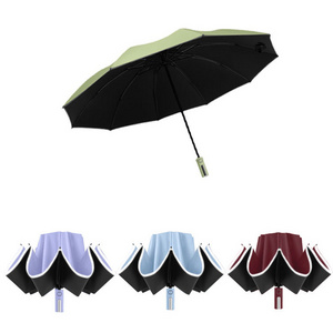 New folding automatic umbrella, smart 3 fold clear umbrella 23 inch men woman car led umbrella with logo/