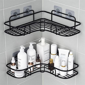 Wall Mounted Storage Organizer, Adhesive Shower Caddy Bathroom Corner Shelf/