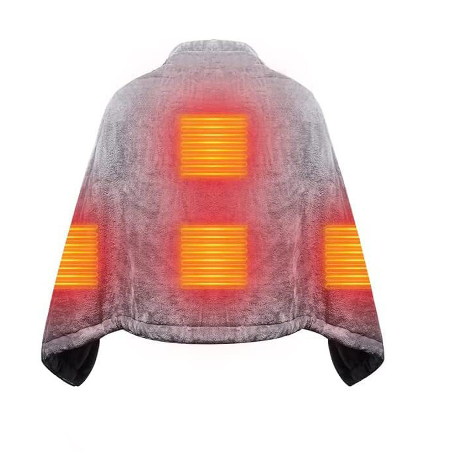 Rechargeable USB Heating, Shawl Blanket Warming Battery Heated Wrap Cape And Blanket Winter Soft Coral Fleece Heated Shawl/