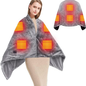 Wearable Fast Heating Blanket, Battery Operated Outdoor Cordless Heating Blanket Super Soft Warm Keeping Blanket Heated/