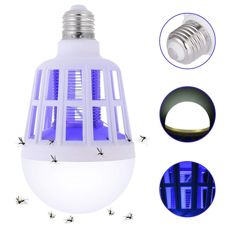 220V UV LED Bulb, 15W Mosquito Killer Lamp 2 In 1 Mosquito Trap Insect Killer Light Bulb Fly Bug Zapper Night Light/