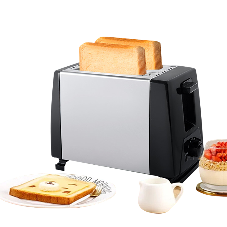 Household Stainless Steel Toaster, Double Trough Automatic Mini Breakfast 2 Slices Toaster/