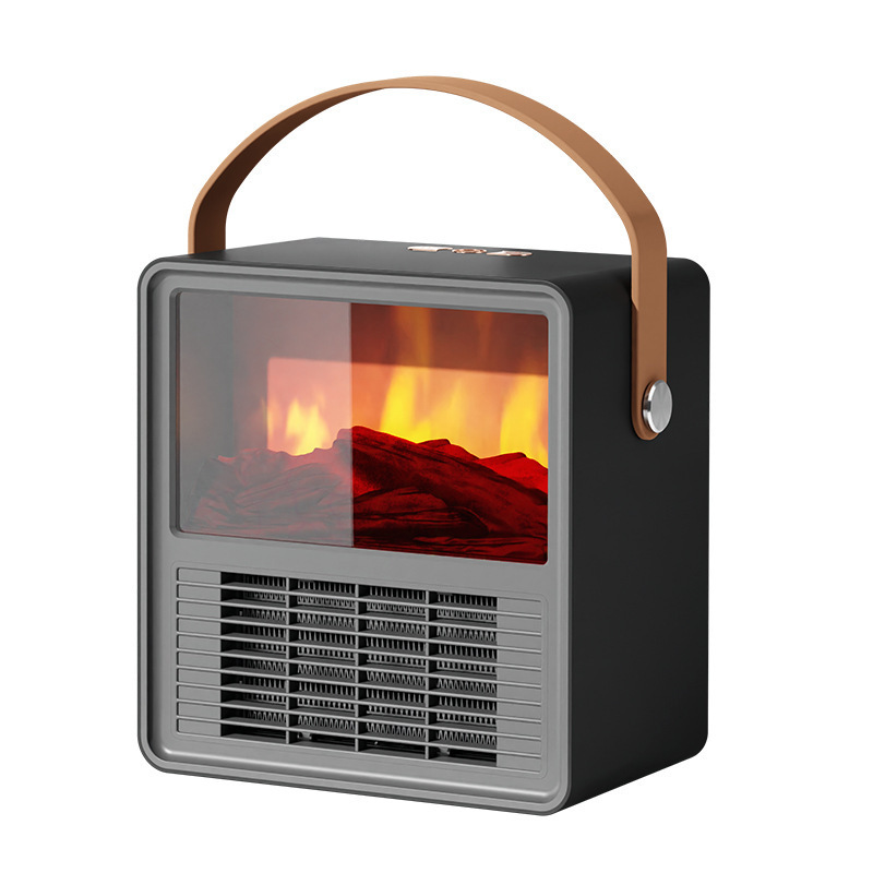 Portable room mini modern, 3d realistic flame effect fireplace fan heater 1500w plug intrical Heater/