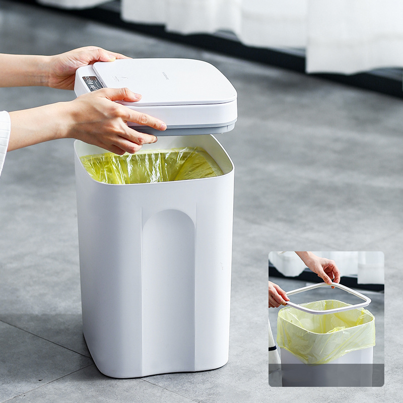 Silver Black Stainless Steel, Kitchen Home Outdoor Automatic, Waste Dustbin Sensor Bins, Intelligent Garbage Smart Trash, Can/